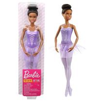 Boneca Articulada Barbie Bailarina Negra - Barbie Profissões - Vestido Roxo - Mattel