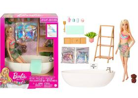 Boneca Articulada Barbie Banho de Confete Com Pet - Playset Dia de Spa - Barbie Self-Care - Mattel - HKT92