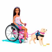 Boneca Articulada - Barbie - Cadeira de Rodas com Cão - Mattel