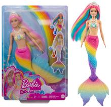 Boneca Articulada Barbie Dreamtopia Sereia Arco Íris Cores Mágicas - Look Fantasia - Muda de Cor - Mattel - GTF89