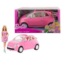 Boneca Articulada Barbie Fashion Com Veiculo Fiat 500 e Acessório- Mattel - HRG59