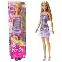 Boneca Articulada Barbie Glitz Loira Com Vestido de Festa Lilás - Fashion Glitter - Glitza - Mattel - HJR93