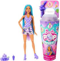 Boneca Articulada Barbie Pop Reveal Roxa - Refrigerante de Uva - Série Ponche de Frutas - 8 Surpresas - Mattel