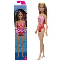 Boneca Articulada Barbie Praia Fashion e Beauty Loira Com Maiô Rosa HXX48