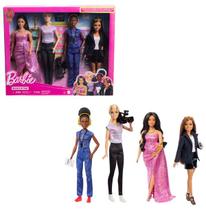 Boneca Articulada Barbie Profissões Cineasta Com 4 Bonecas e Acessórios - Barbie Estrela de Cinema - Mattel - HRG54 Boneca Articulada Barbie Profissões Cineasta Com 4 Bonecas e Acessórios - Barbie Estrela de Cinema - Mattel - HRG54