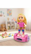 Boneca Articulada com Plataforma Giratória e Luz