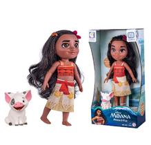 Boneca Articulada De Vinil Moana 33Cm e Porquinho Puá Disney Moana Um Mar de Aventuras Princesas Disney Cotiplas