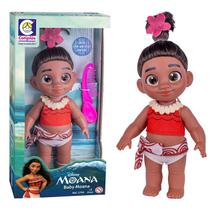 Boneca Articulada Em Vinil Moana Baby Com Acessório - Moana Um Mar de Aventuras Princesas Disney Cotiplas 2790