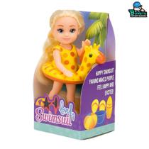 Boneca Articulada Lovely Swimsuit com Boia Temática 14cm Modelos Variados