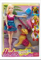 Boneca Articulada Passeio Com Cachorrinho Mais Acessórios