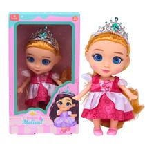 Boneca Articulada Princesa Melissa 21cm Vestido Rosa - Castela