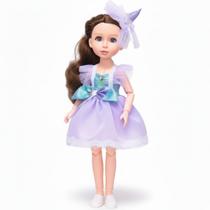 Boneca Articulada Vestido Roxo Coleção Emelia - Castela Boneca Articulada Vestido Roxo Coleção Emelia - Castela