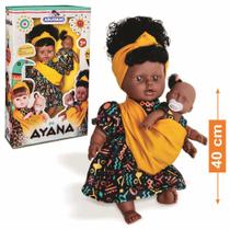 Boneca ayana com bebê negra menina mãe e filha brinquedo criança pequena - Adijomar Brinquedos