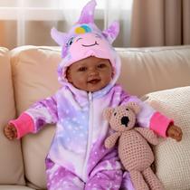 Boneca BABESIDE Mia Black Girl realista de 43 cm com roupas