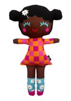 Boneca babi pretinha quadriculada rosa Boneca babi pretinha quadriculada rosa