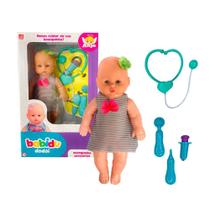 Boneca Babidu Dodói Médica Brinquedo Infantil Kit Doutora Acessórios Consulta Cuidados Saúde Faz De Conta Educativo