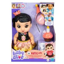 Boneca Baby Alive Festa de Aniversario Katie Kat Morena - Hasbro G0341