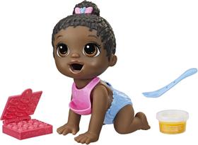 Boneca baby alive hora da papinha negra f2619 hasbro