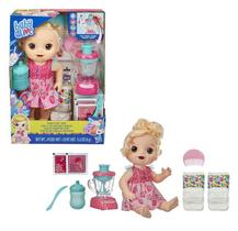 Boneca Baby Alive Misturinha Mágica Com Liquidificador e Fraldinha - Vitamina de Morango - Loira - Hasbro - E6943