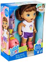 Boneca Baby Alive Patins 36 cm Cabelo Castanho Olhos Azuis Boneca Baby Alive Patins 36 cm Cabelo Castanho Olhos Azuis