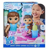 Boneca Baby Alive Sudsy Styling Morena - Hasbro - 5010994126919