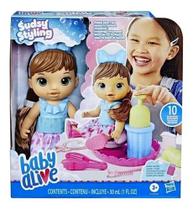 Boneca Baby Alive Sudsy Styling Morena - Salão Beleza Espuma Crie Varios Penteados e Estilos - Hasbro