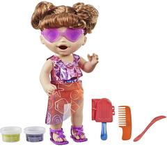 Boneca Baby Alive Sunshine, Come e Poops, Baby Doll, Ice Pop, para crianças de 3 anos ou mais, Cabelo Castanho