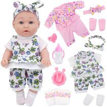 Boneca Baby Doll Ecore Fun 12 Polegadas - com 16 Roupas e Acessórios