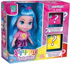 Boneca Baby Happy Surprise Cabelo Azul Surpresas Super Toys
