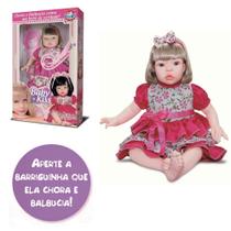 Boneca Baby Kiss Chora e Balbucia Original na Caixa tipo Reborn Loira como Bebê de Verdade