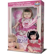 Boneca Baby Kiss Chora e Balbucia Original na Caixa tipo Reborn Loira como Bebê de Verdade