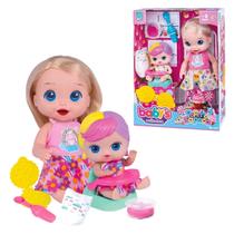 Boneca Baby Mãe E Filha Menina Papinha Sapeca C/ Acessórios