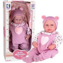 Boneca Baby Moments Realista Cotiplás Menina Reborn Vinil Macio