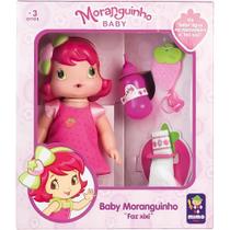 Boneca Baby Moranguinho Faz Xixi com Acessórios Mimo Toys 3+ 4006