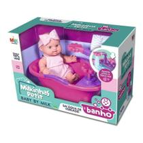 Boneca Baby Petit Banho Banheira + Duchinha Que Sai Agua