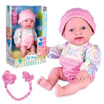 Boneca Baby's Collection Bebê Life Baby Menina Em Vinil Com Acessório - Super Toys