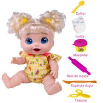 Boneca Baby's Kitchen Alive Come Faz Caquinha Com Acessórios.