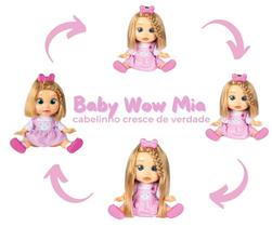 Boneca Baby Wow Mia fala cabelo cresce de verdade Multikids