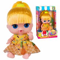 Boneca Babys Collection Aromática Sorvetinho Abacaxi Com Vestido Colorido Para Brincar
