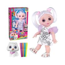 Boneca Babys Collection Canetinha Pet Para Pintura Lavável Boneca Babys Collection Canetinha Pet Para Pintura Lavável