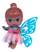 Boneca Babys Collection Mini Fadinha Negra C/ Acessórios Perfumada com Cheirinho bebê
