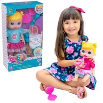 Boneca Babys Collection Super Toys 318 Comidinha Articulada com Fralda e Massinha