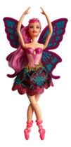 Boneca Bailarina Fada Com Asas Articulada 30cm e Acessórios Menina Infantil Criança