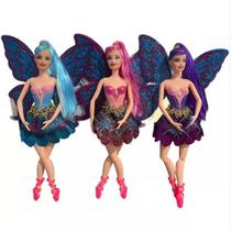 Boneca Bailarina Fada Com Asas Ballet Articulada 30cm
