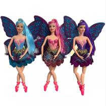 Boneca Bailarina Fada Com Asas Ballet Articulada 30cm