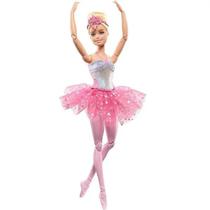 Boneca Bailarina Luz Brilhante Rosa Barbie Hlc25