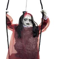 Boneca Balanço Verm Led Som Terror Halloween Decoração