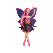 Boneca Ballet 30cm Infantil Fada Colors Bailarina Menina Pliê Articulada Acompanha Pente de Flor Criança Asas Brilhantes