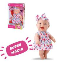 Boneca Bambolinha 23cm de Vinil Macio com Vestido e Boneca Bambolinha 23cm de Vinil Macio com Vestido e