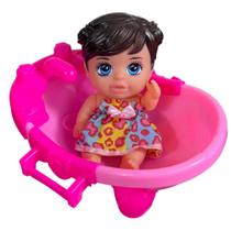 Boneca + Banheira Brinquedo Infantil Menina Bebê Banho Presente Criativo